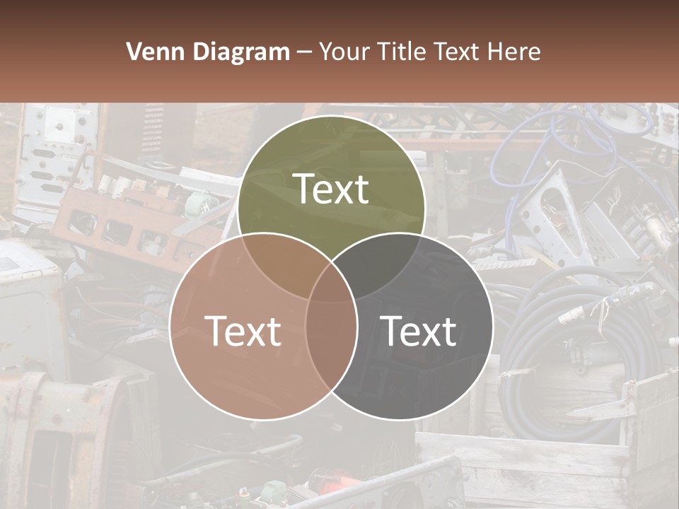 A Pile Of Old Electrical Equipment In A Yard PowerPoint Template