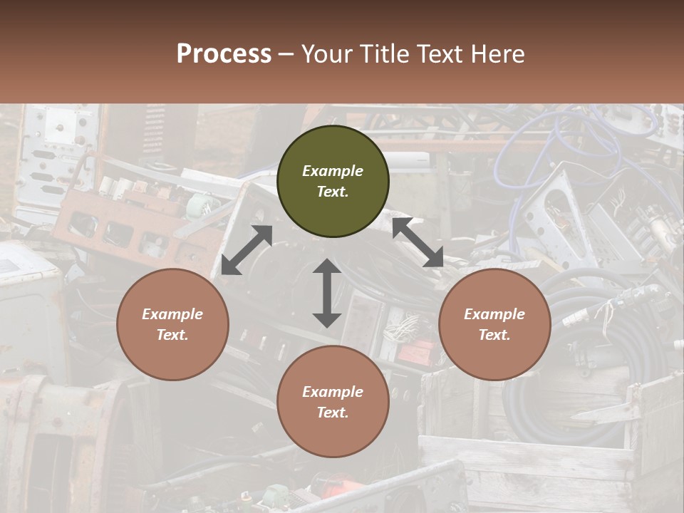 A Pile Of Old Electrical Equipment In A Yard PowerPoint Template