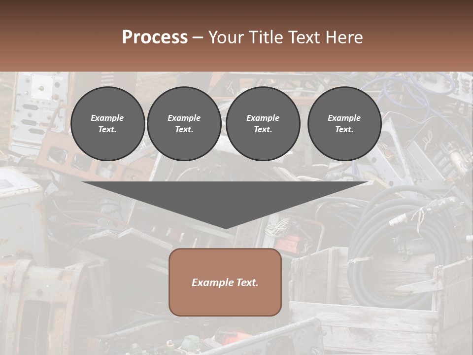 A Pile Of Old Electrical Equipment In A Yard PowerPoint Template