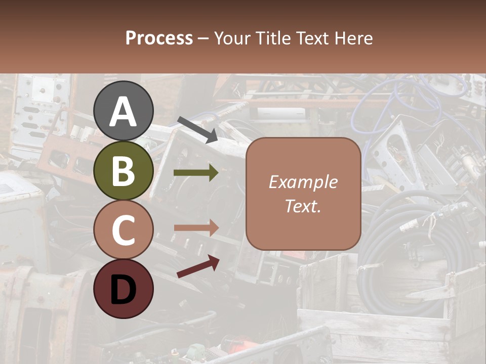 A Pile Of Old Electrical Equipment In A Yard PowerPoint Template