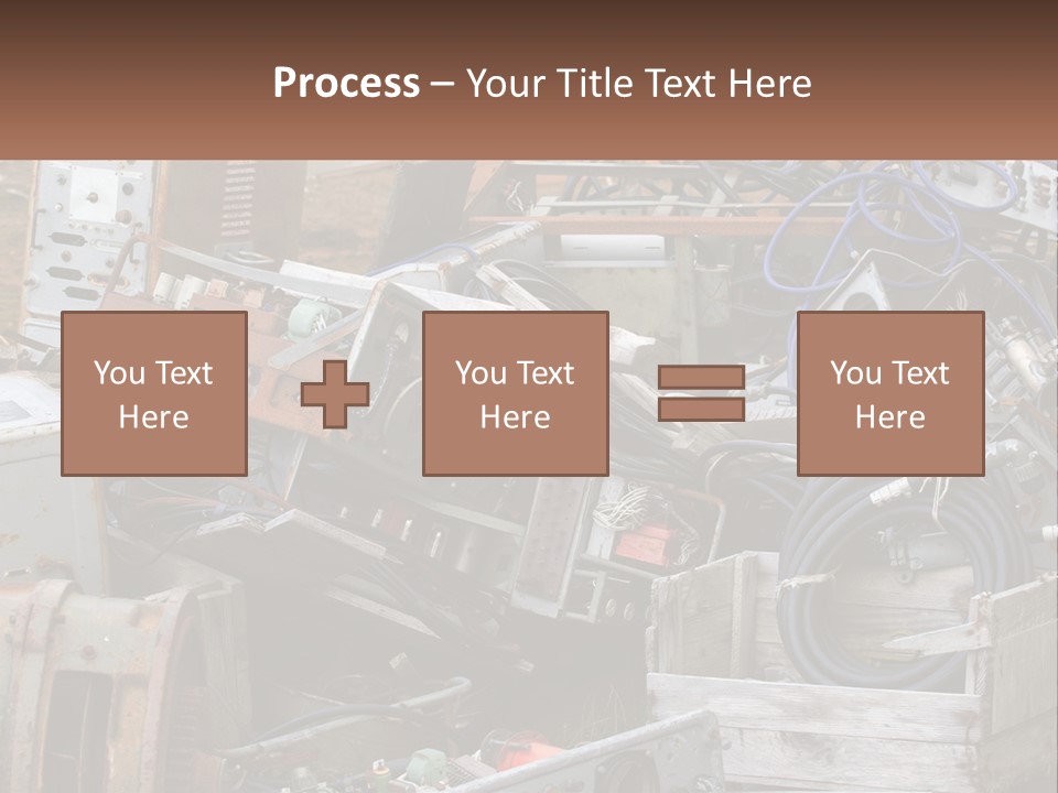 A Pile Of Old Electrical Equipment In A Yard PowerPoint Template