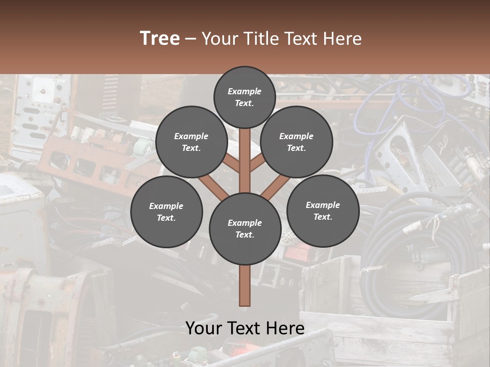 A Pile Of Old Electrical Equipment In A Yard PowerPoint Template
