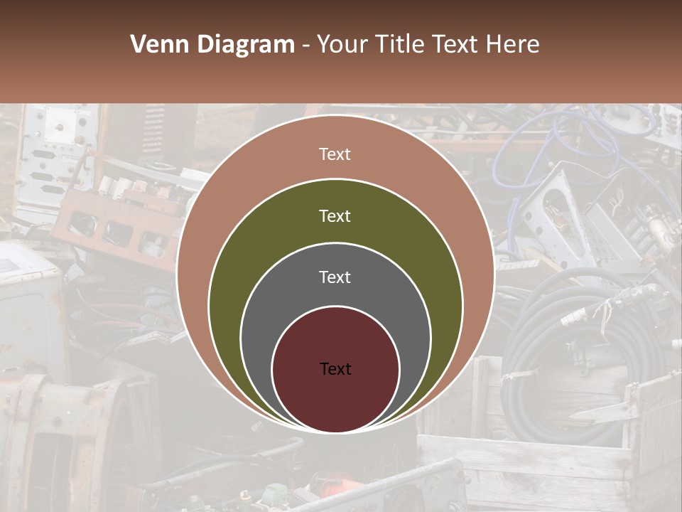 A Pile Of Old Electrical Equipment In A Yard PowerPoint Template