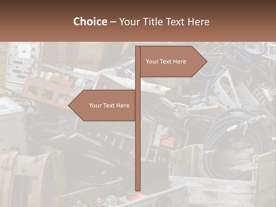 A Pile Of Old Electrical Equipment In A Yard PowerPoint Template