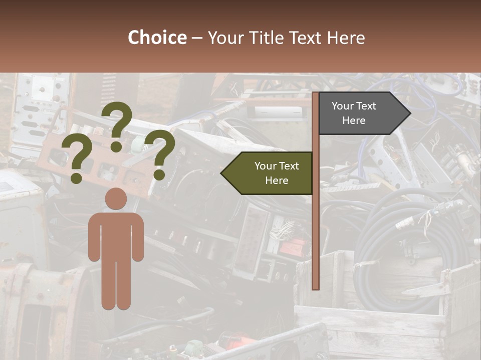 A Pile Of Old Electrical Equipment In A Yard PowerPoint Template