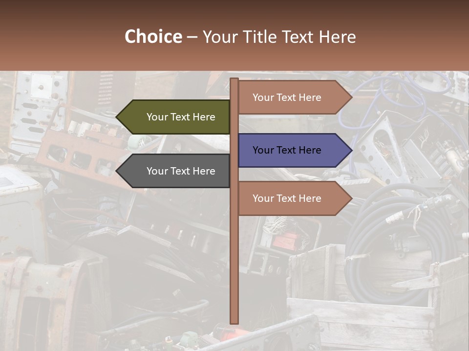 A Pile Of Old Electrical Equipment In A Yard PowerPoint Template