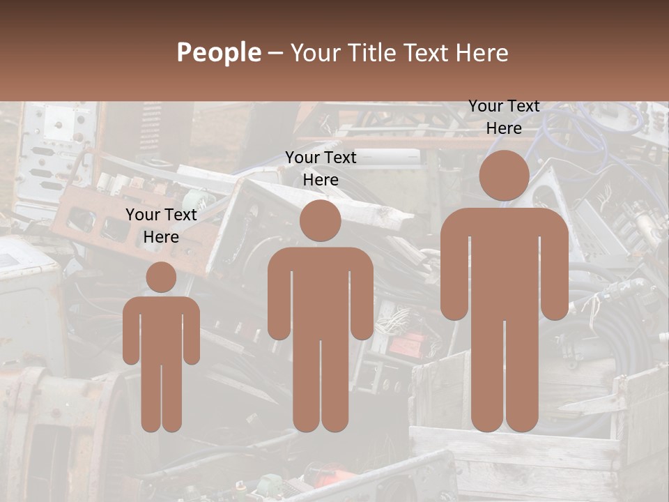 A Pile Of Old Electrical Equipment In A Yard PowerPoint Template