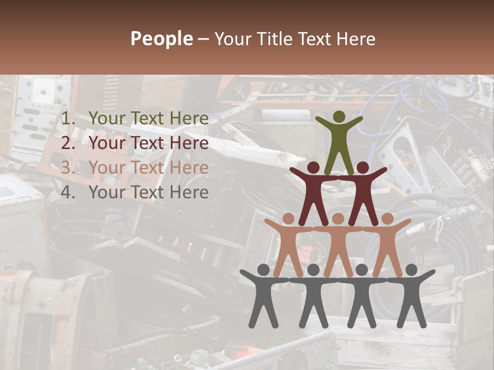 A Pile Of Old Electrical Equipment In A Yard PowerPoint Template