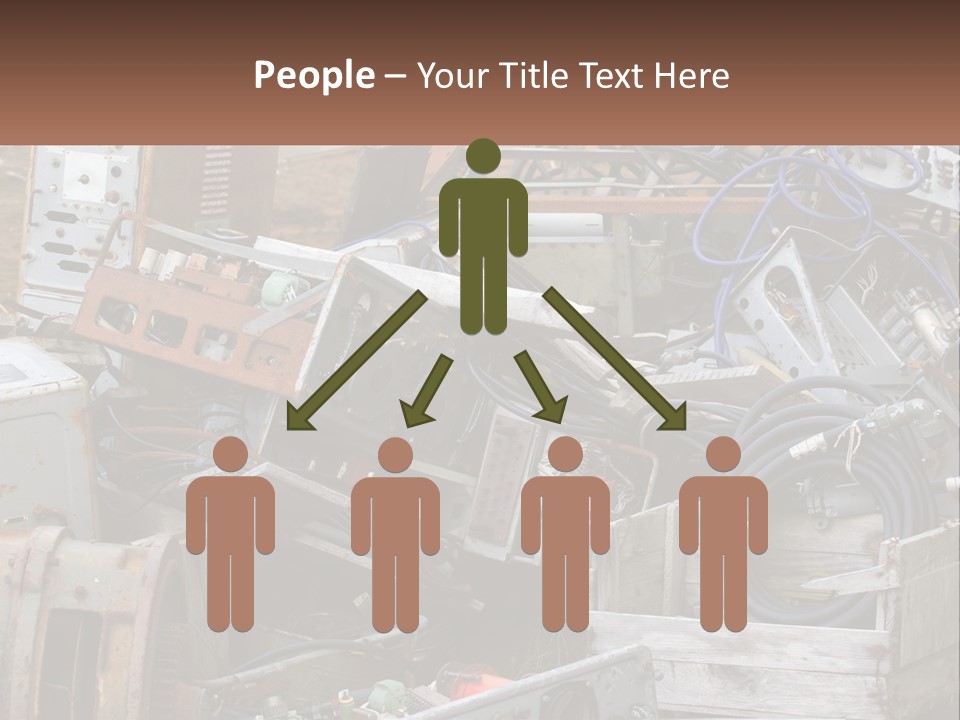 A Pile Of Old Electrical Equipment In A Yard PowerPoint Template