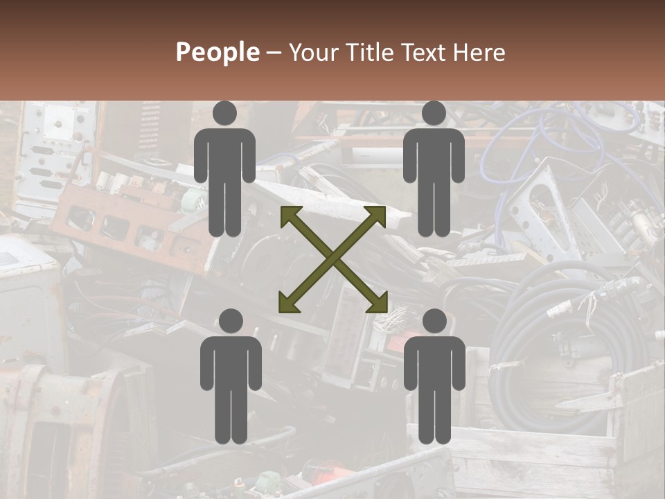 A Pile Of Old Electrical Equipment In A Yard PowerPoint Template