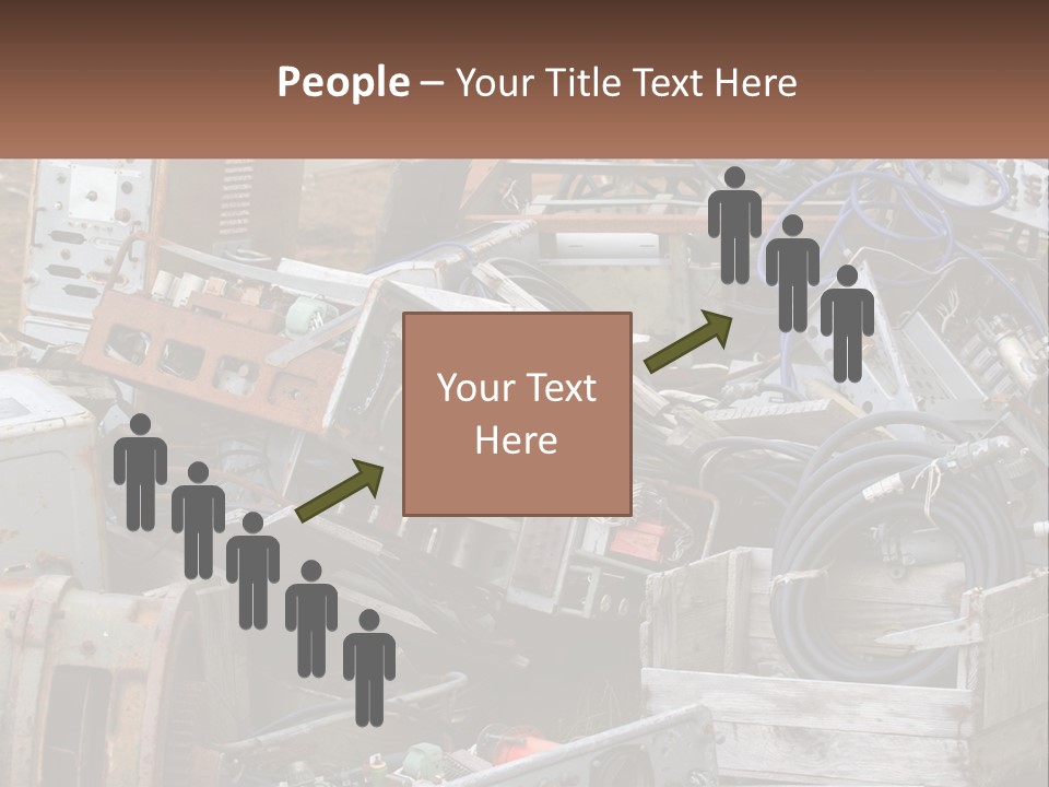 A Pile Of Old Electrical Equipment In A Yard PowerPoint Template