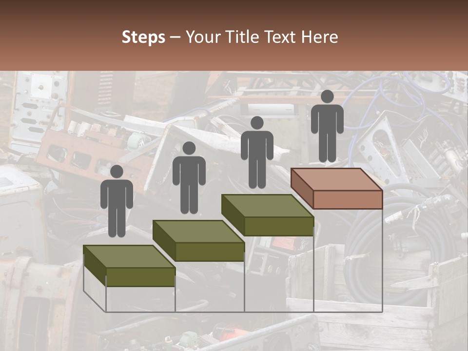 A Pile Of Old Electrical Equipment In A Yard PowerPoint Template