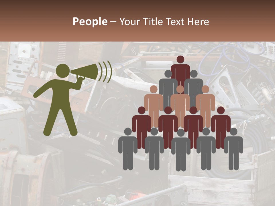 A Pile Of Old Electrical Equipment In A Yard PowerPoint Template