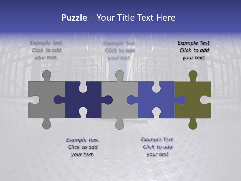 A Man In A Blue Coverall Is Cleaning The Floor With A Mop PowerPoint Template