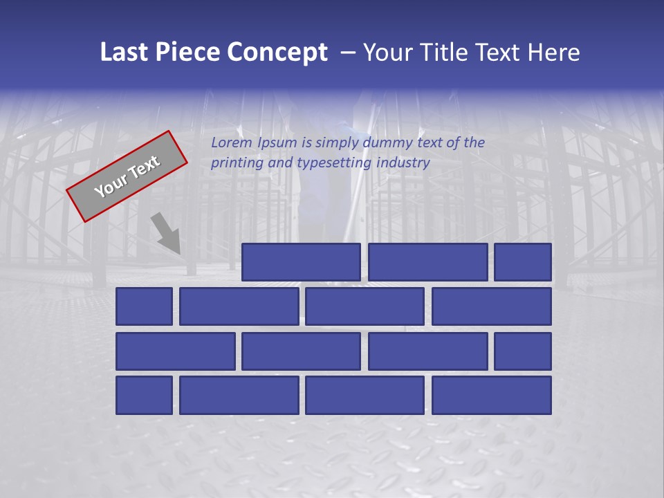 A Man In A Blue Coverall Is Cleaning The Floor With A Mop PowerPoint Template