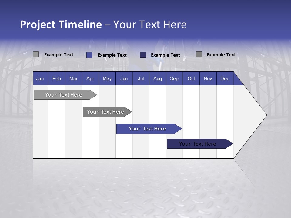A Man In A Blue Coverall Is Cleaning The Floor With A Mop PowerPoint Template