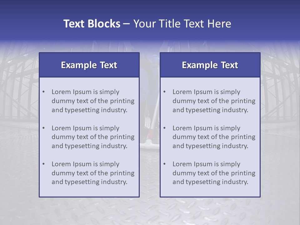 A Man In A Blue Coverall Is Cleaning The Floor With A Mop PowerPoint Template