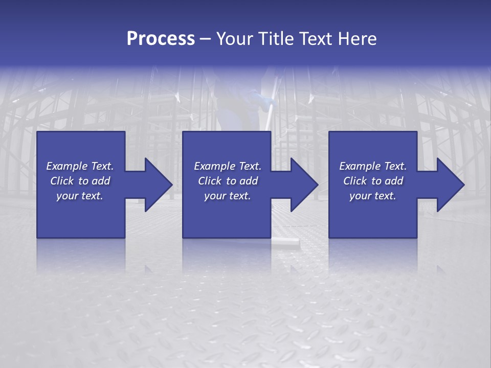 A Man In A Blue Coverall Is Cleaning The Floor With A Mop PowerPoint Template