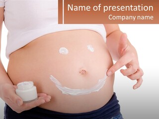 A Pregnant Woman Holding A Bottle Of Pills PowerPoint Template