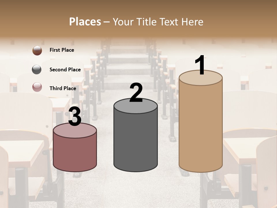 A Room Filled With Lots Of Desks And Chairs PowerPoint Template