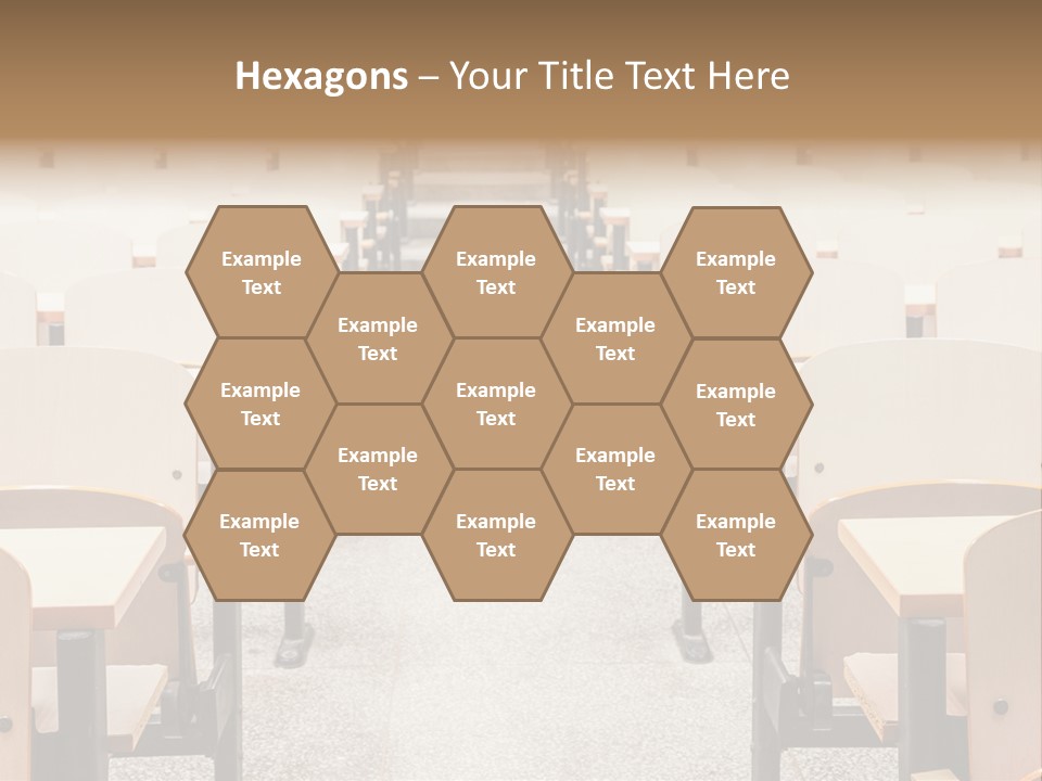 A Room Filled With Lots Of Desks And Chairs PowerPoint Template
