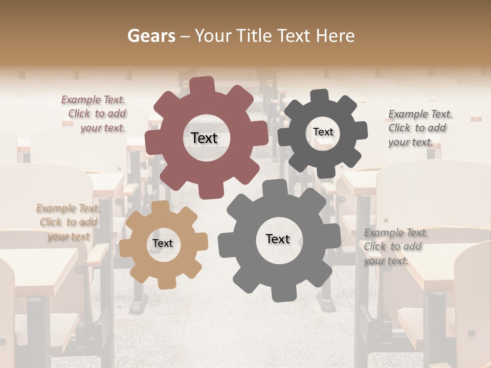 A Room Filled With Lots Of Desks And Chairs PowerPoint Template