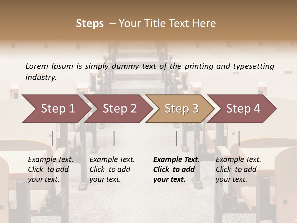 A Room Filled With Lots Of Desks And Chairs PowerPoint Template