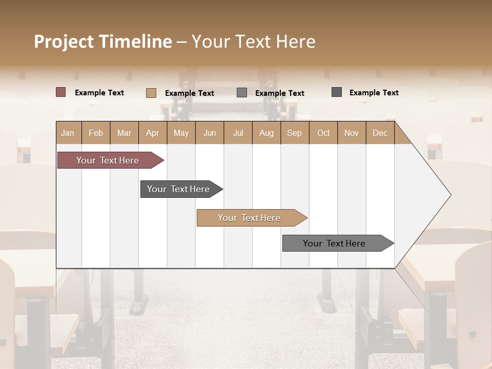 A Room Filled With Lots Of Desks And Chairs PowerPoint Template