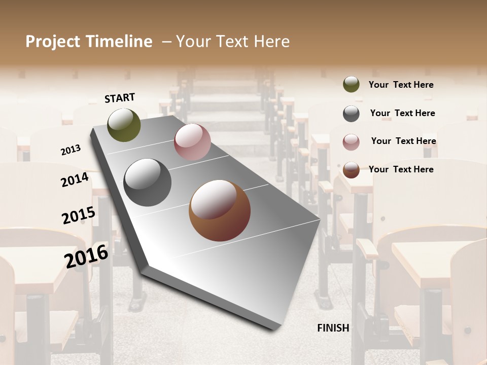A Room Filled With Lots Of Desks And Chairs PowerPoint Template
