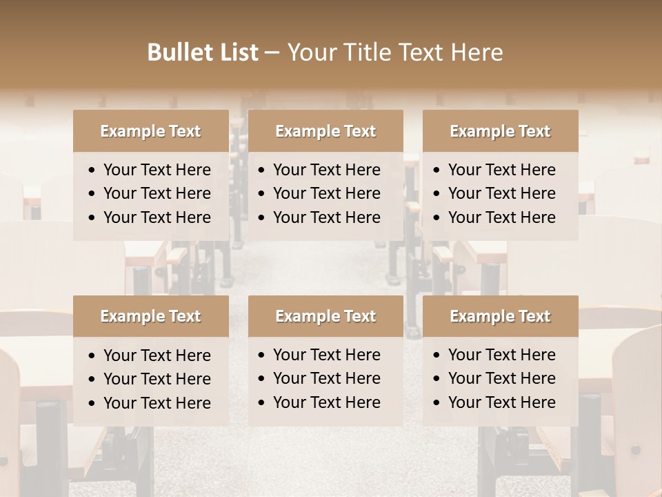 A Room Filled With Lots Of Desks And Chairs PowerPoint Template