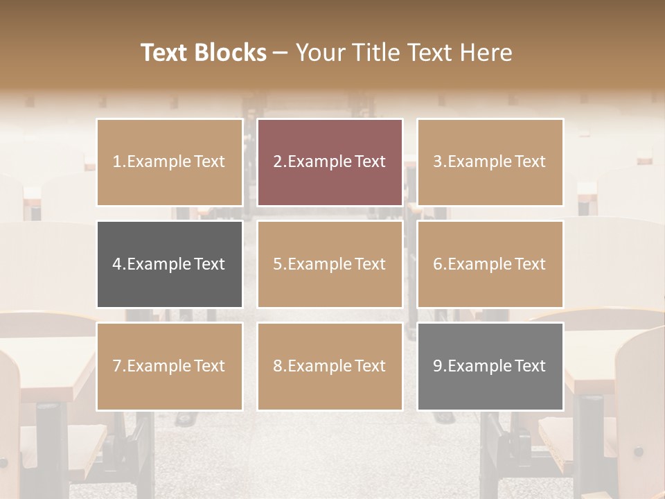 A Room Filled With Lots Of Desks And Chairs PowerPoint Template