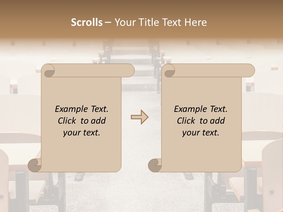 A Room Filled With Lots Of Desks And Chairs PowerPoint Template