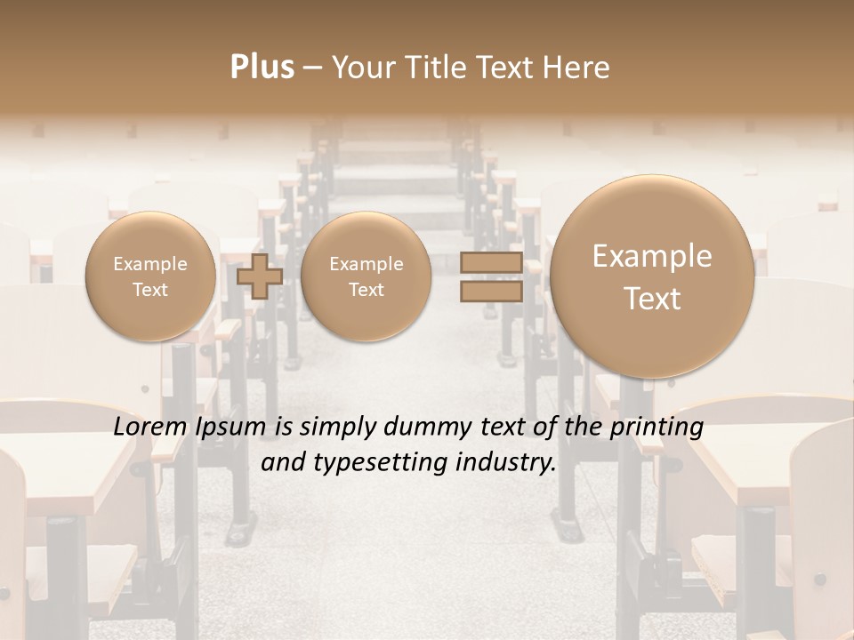 A Room Filled With Lots Of Desks And Chairs PowerPoint Template