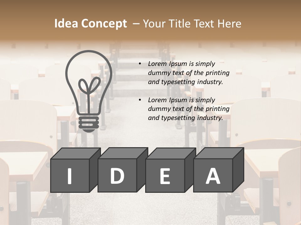A Room Filled With Lots Of Desks And Chairs PowerPoint Template