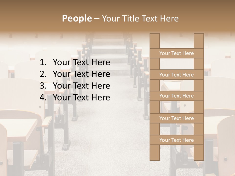 A Room Filled With Lots Of Desks And Chairs PowerPoint Template
