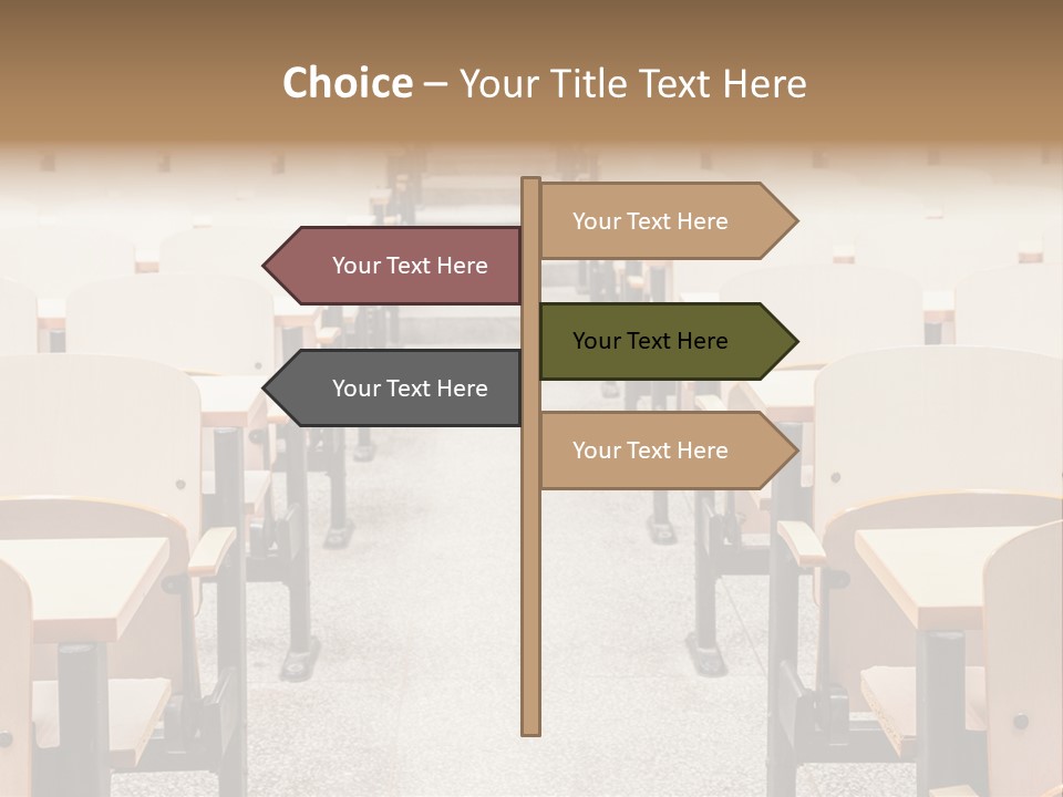A Room Filled With Lots Of Desks And Chairs PowerPoint Template