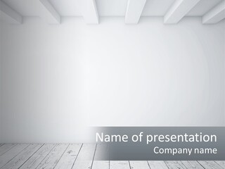 An Empty Room With White Walls And Wooden Floors PowerPoint Template