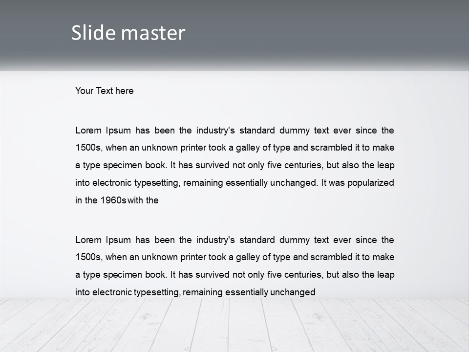 An Empty Room With White Walls And Wooden Floors PowerPoint Template