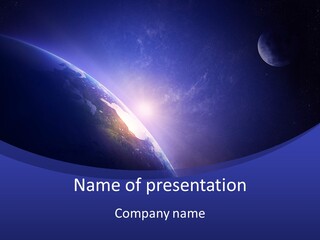 A Blue Planet With A Bright Sun In The Background PowerPoint Template