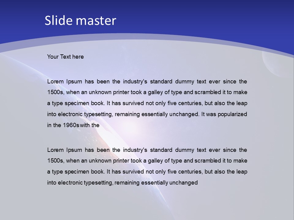 A Blue Planet With A Bright Sun In The Background PowerPoint Template