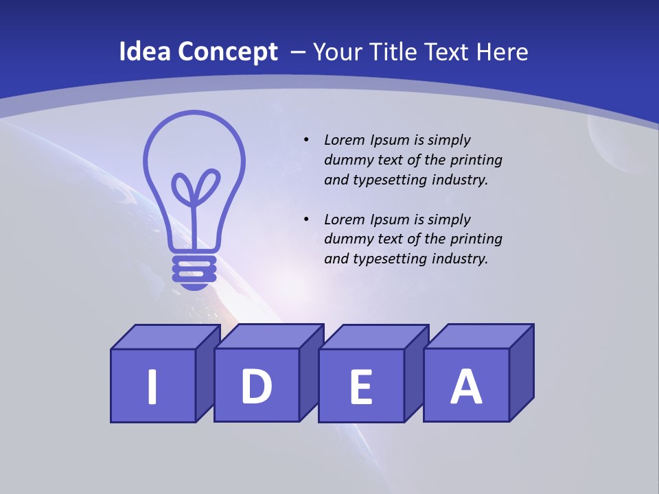 A Blue Planet With A Bright Sun In The Background PowerPoint Template