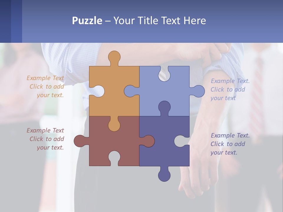 A Man In A Tie Is Holding His Hands Together PowerPoint Template