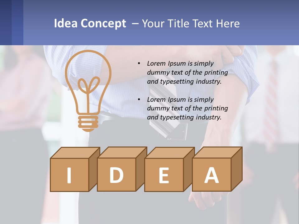 A Man In A Tie Is Holding His Hands Together PowerPoint Template