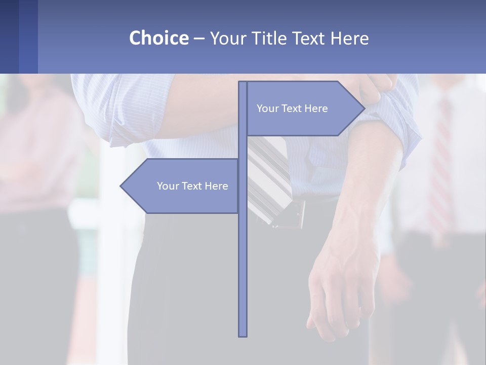 A Man In A Tie Is Holding His Hands Together PowerPoint Template