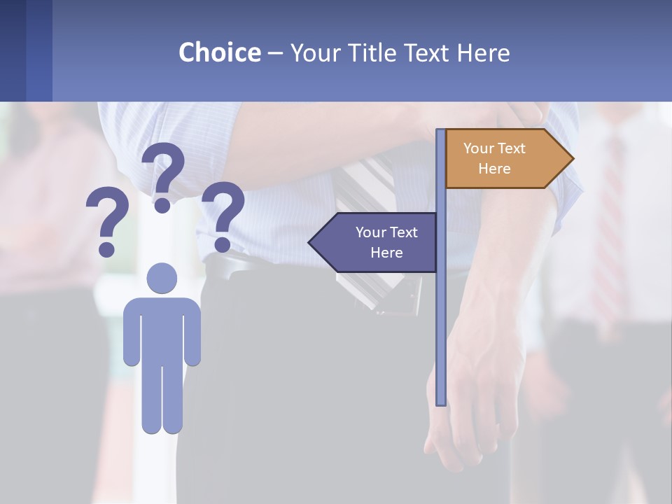 A Man In A Tie Is Holding His Hands Together PowerPoint Template