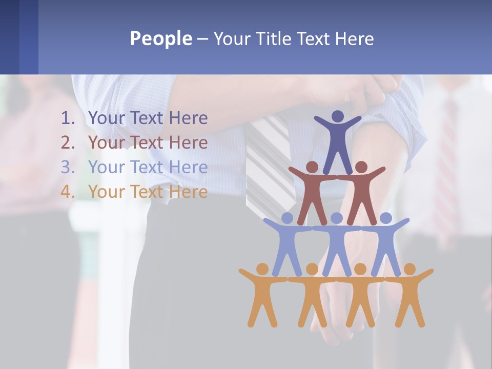 A Man In A Tie Is Holding His Hands Together PowerPoint Template