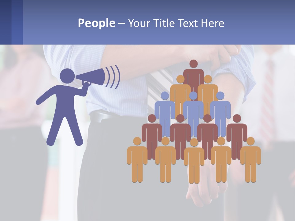 A Man In A Tie Is Holding His Hands Together PowerPoint Template