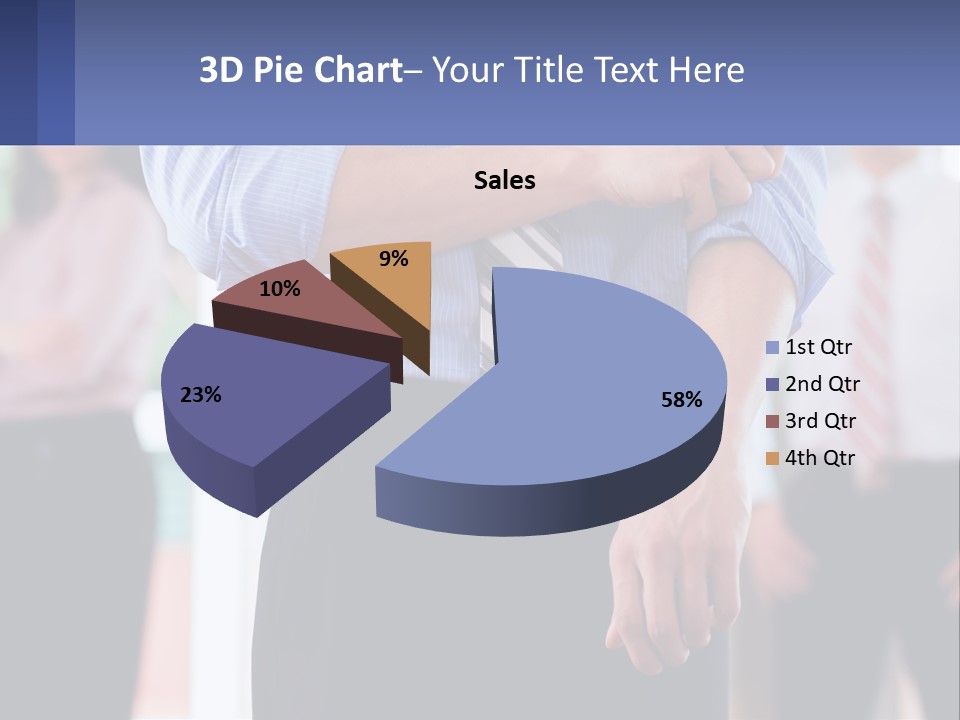 A Man In A Tie Is Holding His Hands Together PowerPoint Template