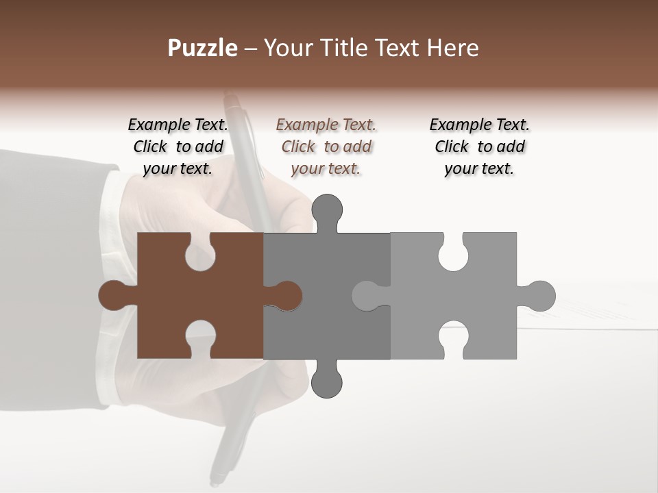 A Person Writing On A Piece Of Paper With A Pen PowerPoint Template