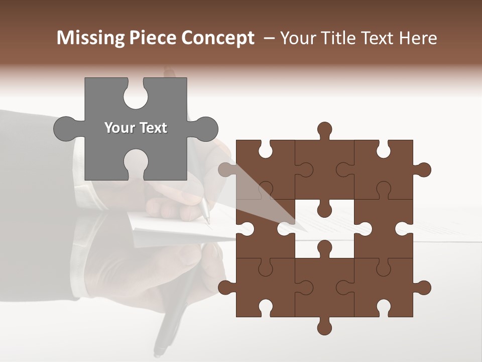 A Person Writing On A Piece Of Paper With A Pen PowerPoint Template